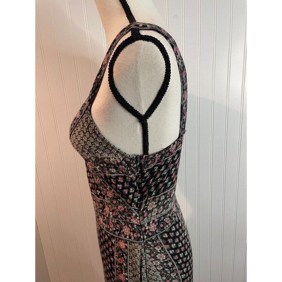 Pull & Bear Womens Floral Maxi Dress Black & Pink Viscose Size M - Picture 6 of 14